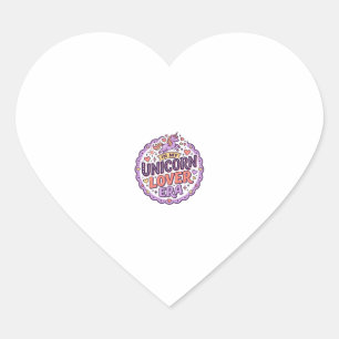 Pegatina En Forma De Corazón Unicornio En Mi Era De Amante De Unicornios Merch 