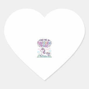 Pegatina En Forma De Corazón Unicornio Encuéntrame en la Pose de Unicornio Impr