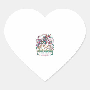 Pegatina En Forma De Corazón Unicornio Fa La La La Fabuloso Fondo Blanco Lindo