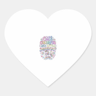 Pegatina En Forma De Corazón Unicornio Lindo Colorido y un Poco Mágico Original