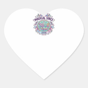 Pegatina En Forma De Corazón Unicornio Mágico Desde Año Diseño Gráfico Zazzle D