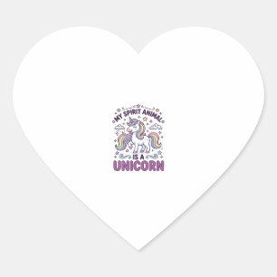 Pegatina En Forma De Corazón Unicornio Mi animal espiritual es un unicornio Tip