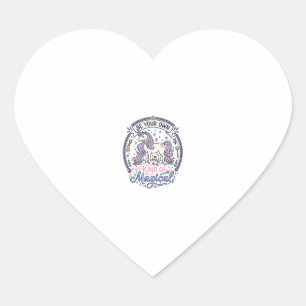 Pegatina En Forma De Corazón Unicornio Sé tu propio tipo de mágico juguetón lin
