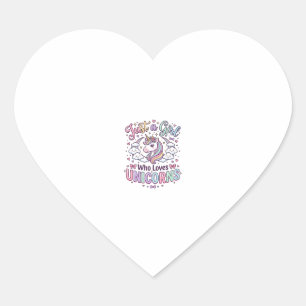 Pegatina En Forma De Corazón Unicornio Solo una chica que ama los unicornios Fo