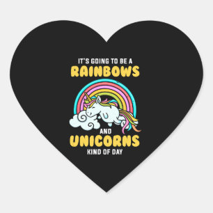 Pegatina En Forma De Corazón Unicornio Va A Ser Un Río Y Unicornios