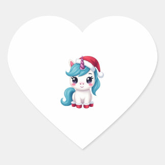 Pegatina En Forma De Corazón Unicorns Christmas_Santa Claus Unicorn Tank Top (3