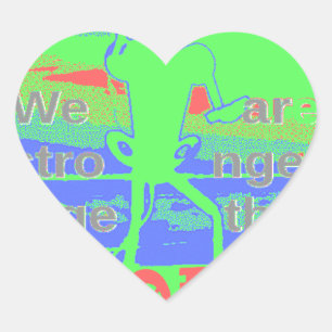 Pegatina En Forma De Corazón Unidos en la esperanza: Más fuerte juntos - Estado
