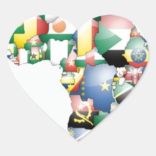 Pegatina En Forma De Corazón Unidos por colores: Una celebración de África con