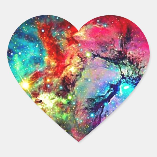 Pegatina En Forma De Corazón Universo (Anverso)