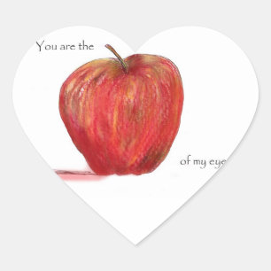 Pegatina En Forma De Corazón Usted es Apple de mi ojo