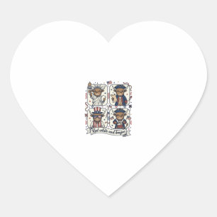 Pegatina En Forma De Corazón Vaca altlandesa patriótica roja blanca y de lujo