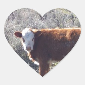 Pegatina En Forma De Corazón Vaca de campo libre