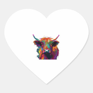 Pegatina En Forma De Corazón Vaca Friesia Holstein - Vaca Cuta - Regalo Para Va