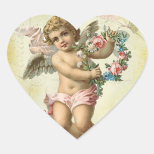 Pegatina En Forma De Corazón Valentine Cherub