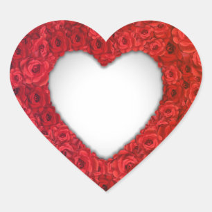 Pegatina En Forma De Corazón Valentine Flowers