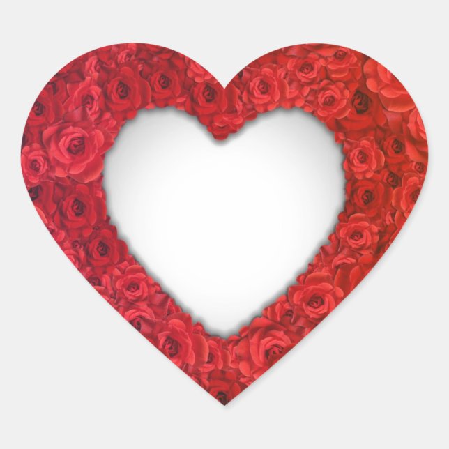 Pegatina En Forma De Corazón Valentine Flowers (Anverso)