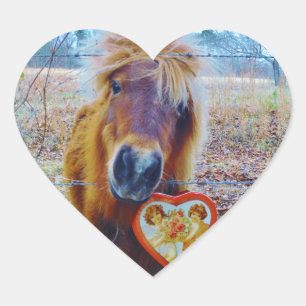 Pegatina En Forma De Corazón Valentine Heart Horse