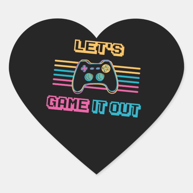 Pegatina En Forma De Corazón Vamos a reventarlo - estilo retro (Anverso)