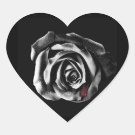 Pegatina En Forma De Corazón Vampiro gótico rosa negro