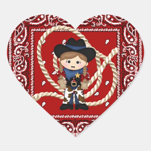 Pegatina En Forma De Corazón Vaquera (Anverso)