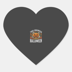 Pegatina En Forma De Corazón Vector Calabaza de Ingeniero de Halloween