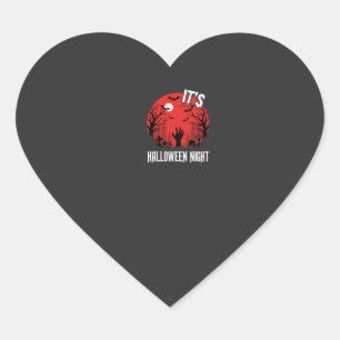 Pegatina En Forma De Corazón Vector Cementerio Espeluznante Noche de Halloween