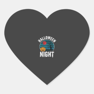 Pegatina En Forma De Corazón Vector de árbol de calabaza de noche de Halloween