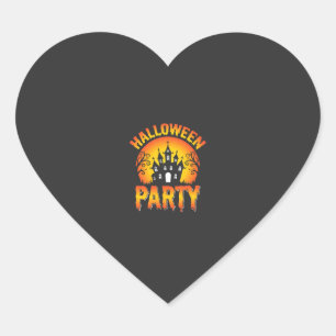 Pegatina En Forma De Corazón Vector de fiesta de casa embrujada de Halloween
