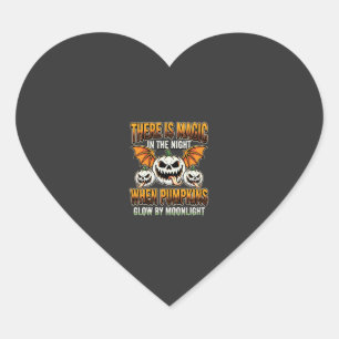 Pegatina En Forma De Corazón Vector de terror de luna llena de calabaza mágica 