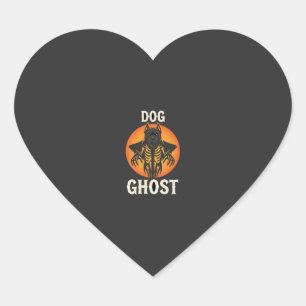Pegatina En Forma De Corazón Vector Fantasma de Perro Halloween Terror