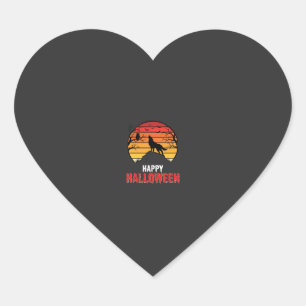 Pegatina En Forma De Corazón Vector Lobo Atardecer Feliz Halloween