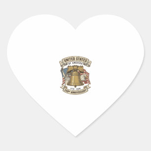 Pegatina En Forma De Corazón Vector patriótico del 250 aniversario de Estados U