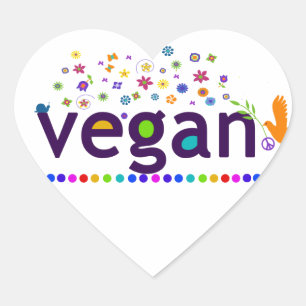 Pegatina En Forma De Corazón Vegan colorido