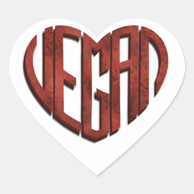 Pegatina En Forma De Corazón Vegan Flower Heart (Anverso)