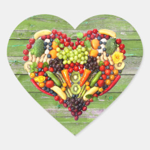 Pegatina En Forma De Corazón VEGAN LOVE - tu Madera Verde del Corazón