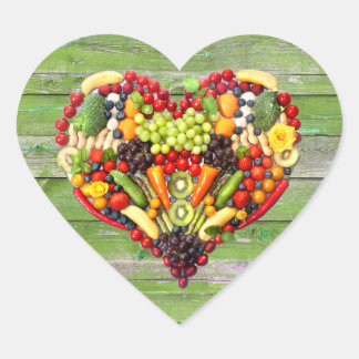 Pegatina En Forma De Corazón VEGAN LOVE - tu Madera Verde del Corazón
