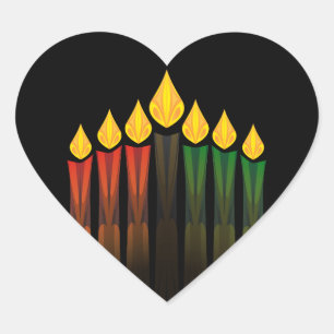Pegatina En Forma De Corazón velas de Kwanzaa