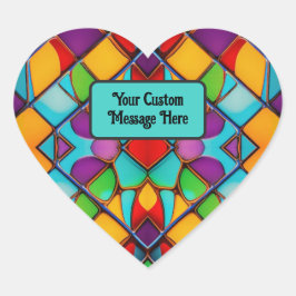 Pegatina En Forma De Corazón Ventana de vidrio colorida: agrega mensaje de amor
