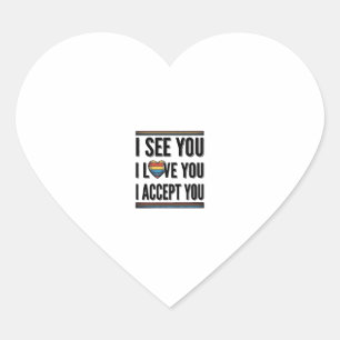 Pegatina En Forma De Corazón Veo que te amas, te aceptas, te enorgulleces Diseñ