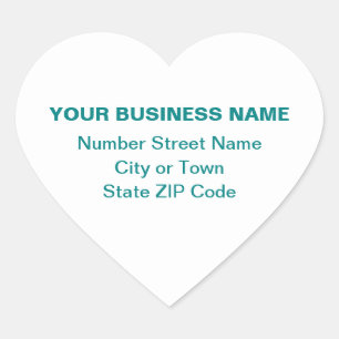 Pegatina En Forma De Corazón Verde azulado discurso de negocios de textos verde