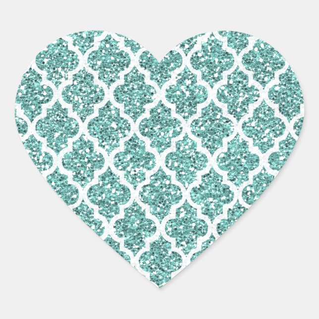 Pegatina En Forma De Corazón Verde azulado espumoso (Anverso)