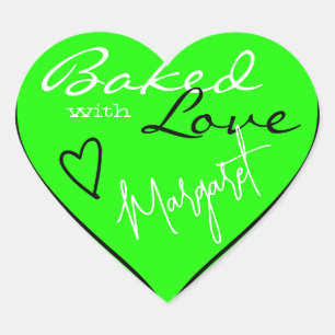 Pegatina En Forma De Corazón Verde brillante moderno al horno con Neon de coraz