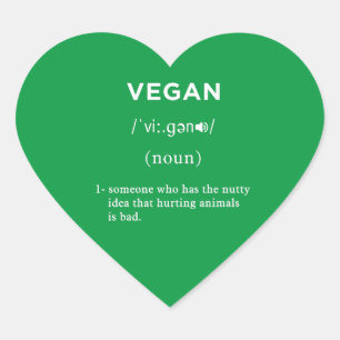 Pegatina En Forma De Corazón verde de definición vegana