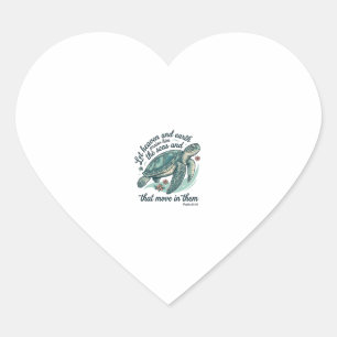 Pegatina En Forma De Corazón Versículo de la Biblia de Tortuga Marina Diseño de