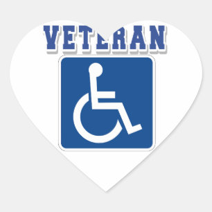 Pegatina En Forma De Corazón Veterano discapacitado