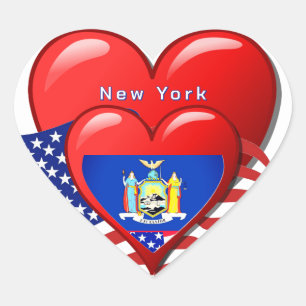 Pegatina En Forma De Corazón Viaja Nueva York Pegatina de Amor