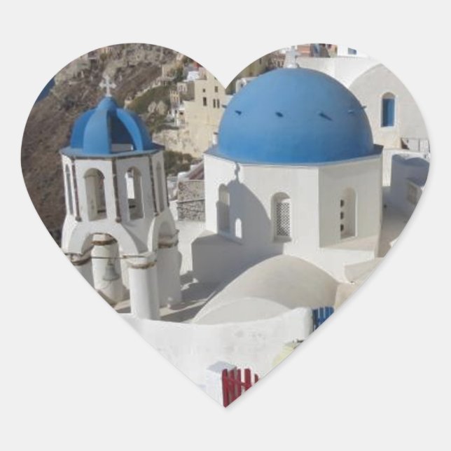 Pegatina En Forma De Corazón Viajes de Mykonos Grecia (Anverso)
