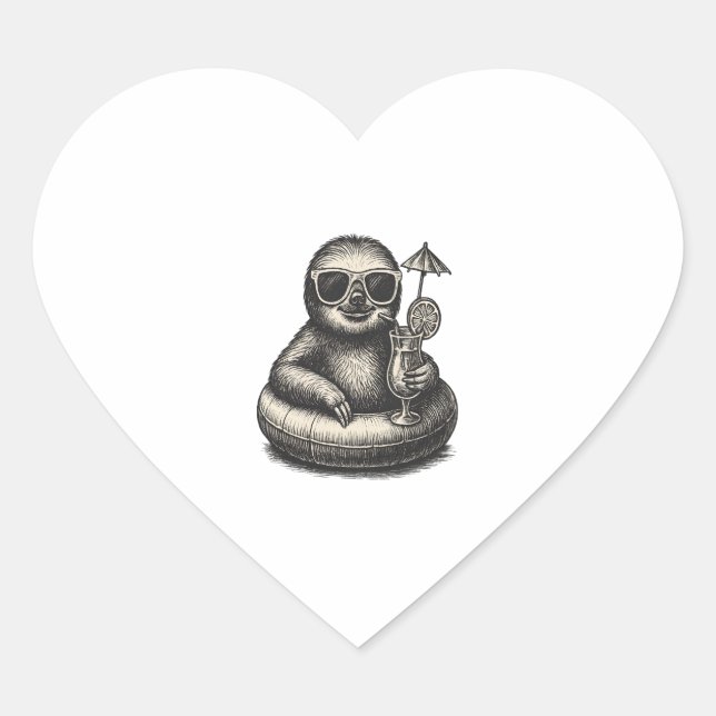 Pegatina En Forma De Corazón Vibes de verano eslovacos (2) (Anverso)