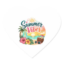 Vibraciones de Verano Pegatina de Playa Tropical |