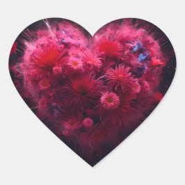 Pegatina En Forma De Corazón Vibrante ráfaga de corazón rosado